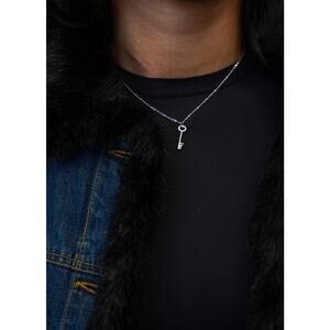 Christian Dior Vintage Silver-Tone Key Charm Necklace